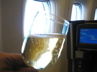 機上のシャンパン